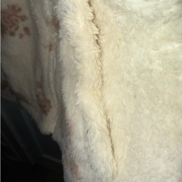 New Lucky Brand Floral Faux Fur Fleece Zip Jacket size M - Picture 3 of 7